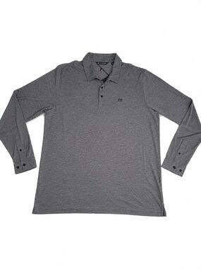 NEW Travis Mathew Gray Ribbed Knit Top with Polo Collar